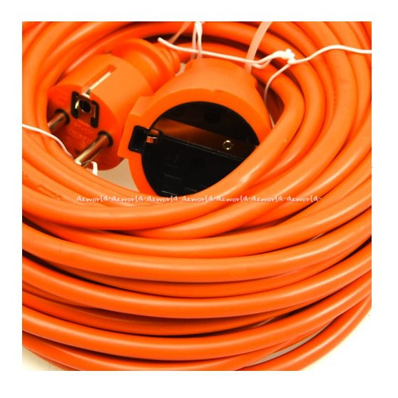 Krisbow Kabel Ekstensi 20 M kabel Sambung Roll Gulung 20meter cable Orange