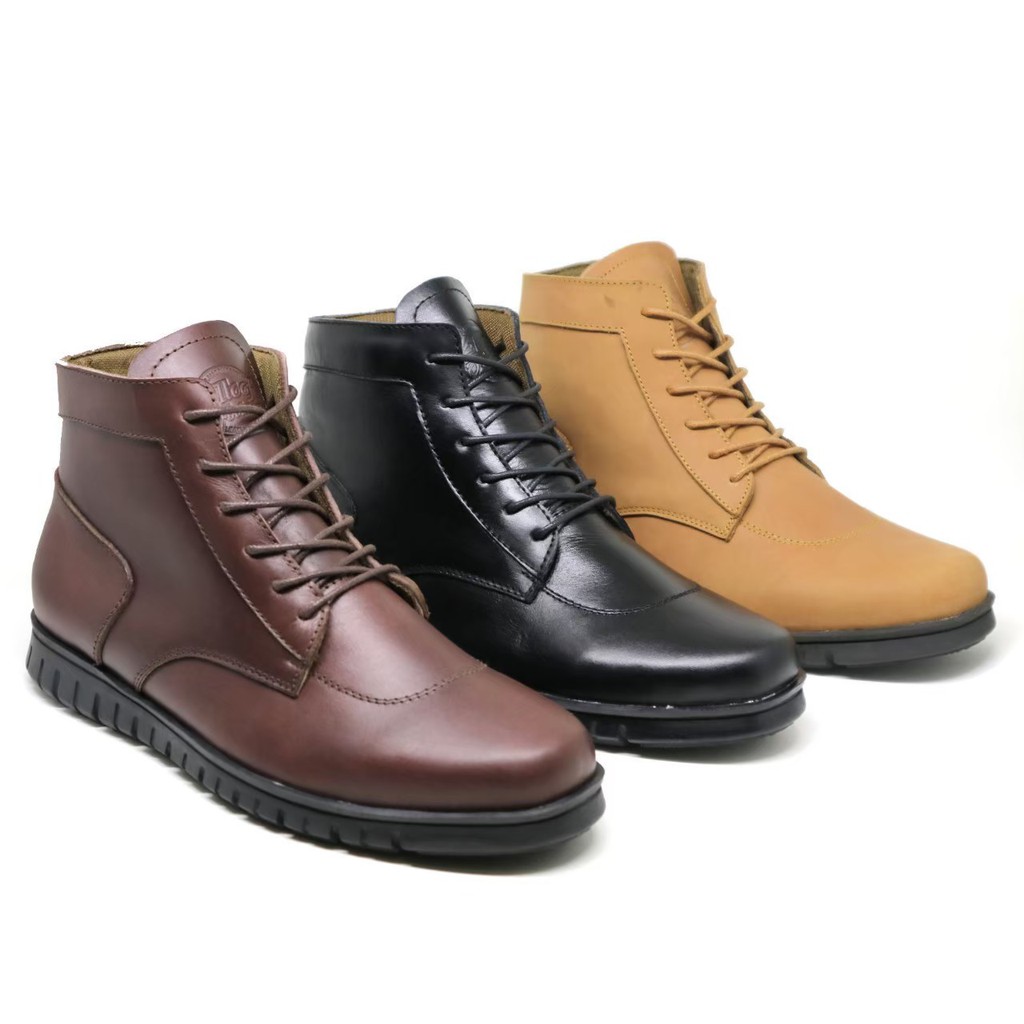 Sepatu Boots Pria Kulit Asli ALOOF TANOS Original Handmade Bandung