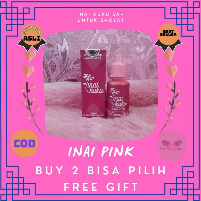 cat pacar kutek inai kuku pink halal warna tidak mudah hilang original beli 2 gratis 1 gift