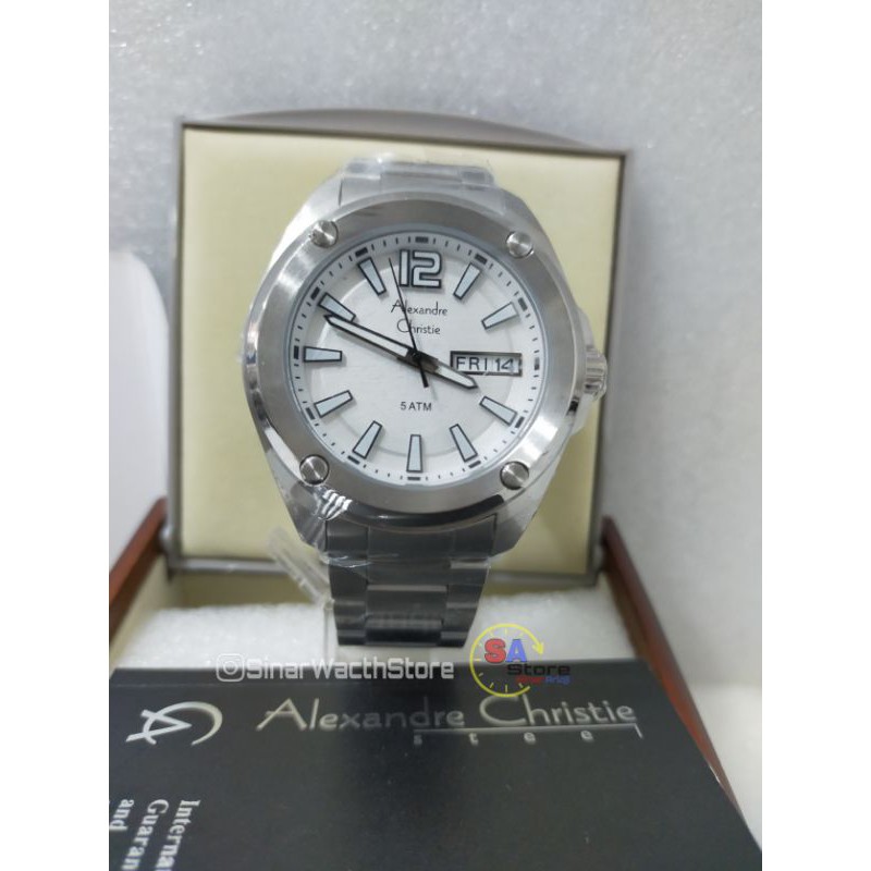 (ORIGINAL) Alexandre Christie 8609MD Jam tangan Stainless Steels / AC 8609 Pria