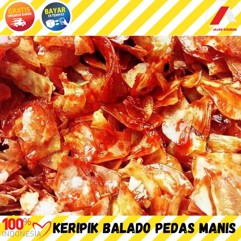 KERIPIK SINGKONG LENGKET PEDAS MANIS 500GR / KERIPIK SINGKONG RUJAK / KERIPIK SANJAI / JAJANAN VIRAL