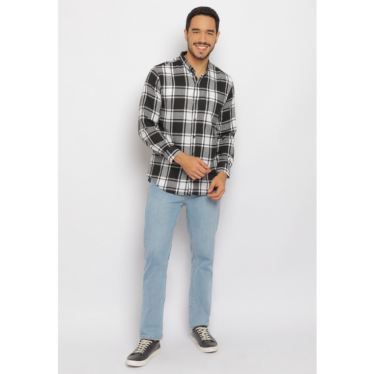 HASSENDA KEMEJA FLANEL JOEL JADE BLACK- ORIGINAL HASSENDA