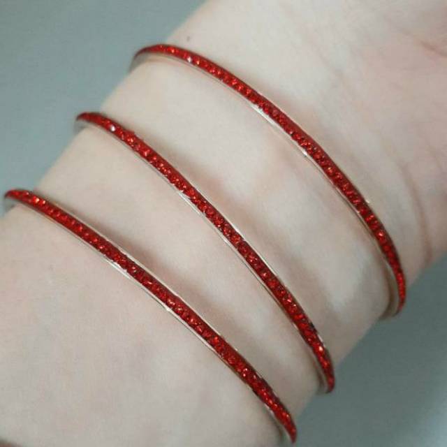 Gelang Titanium Keroncong 3 in 1 Mata merah