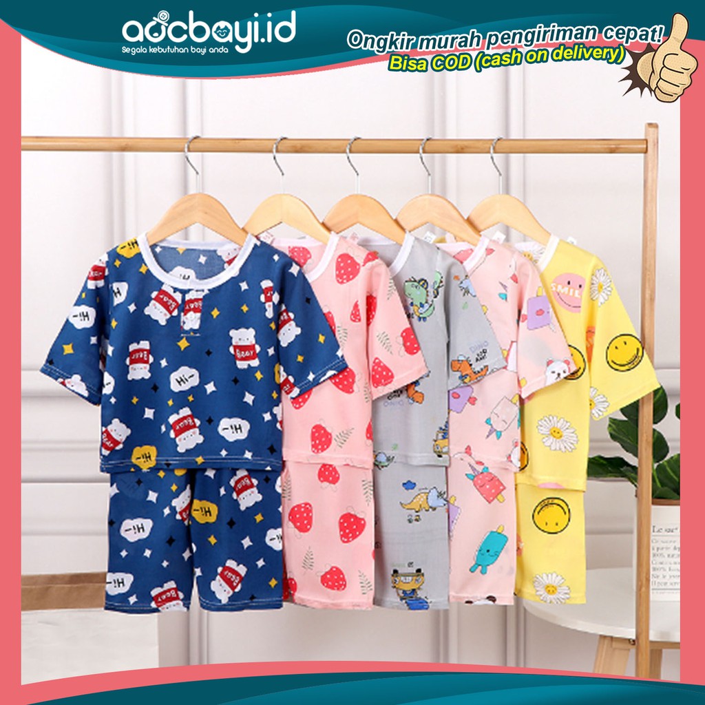 ☀ACCBAYI☀ BSB0002 COD Baju Piyama Anak Bayi Pakaian Jumper Tidur Fashion Korea Celana Panjang Import