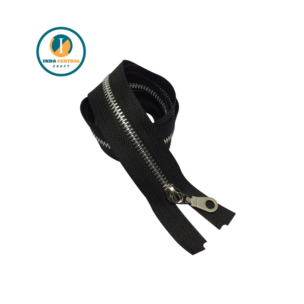 RESLETING ZIPPER JAKET NO 5 GIGI BESI 60 CM SILVER