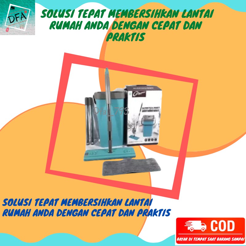 Super Mop Alat Pel Pembersih Lantai Rumah Ergonomis dilengkapi Bucket Pemisah Air Bersih dan Kotor