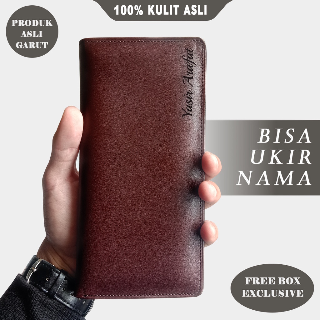 Dompet Kulit Pria / Wanita Panjang Original Kulit Sapi Asli Garut