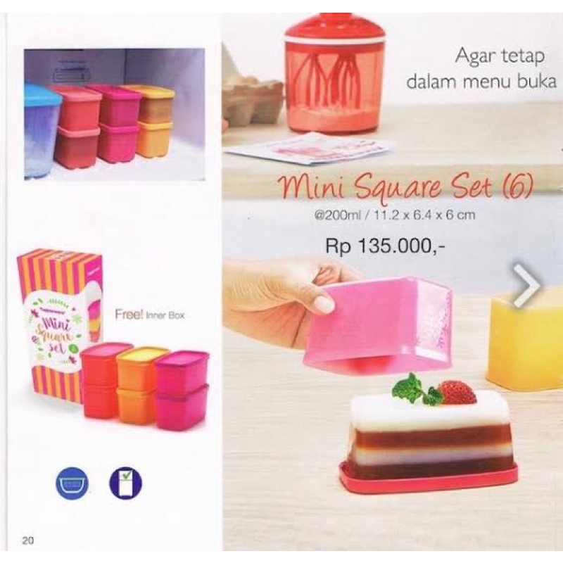 Tupperware Mini Square Set / Wadah Makanan Kecil Tupperware