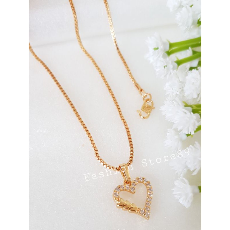 Xuping Love Kalung motif love unik simple elagant perhiasan lapis emas xuping impor