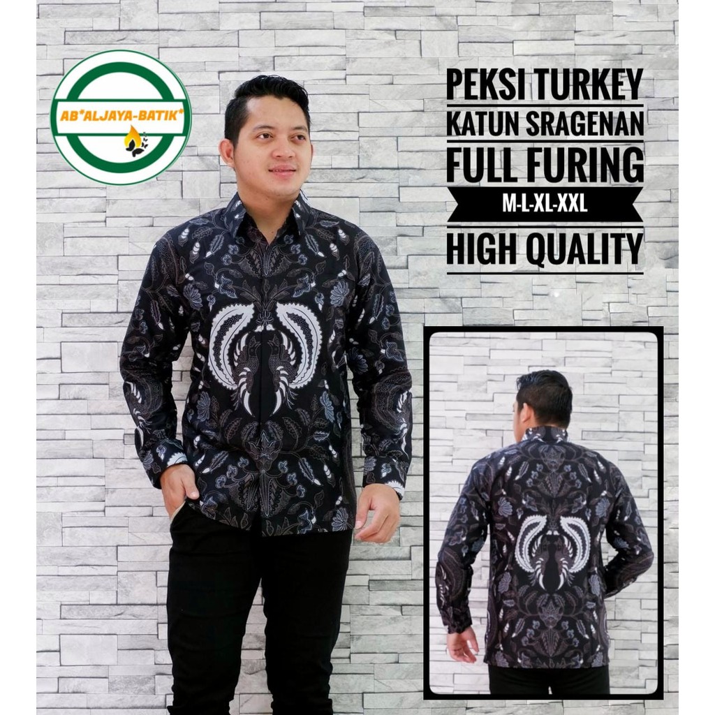 PEKSI TURKEY ALJAYA BATIK ALJAYA KEMEJA BATIK SOLO LENGAN PANJANG LEPAS FURING ATASAN BATIK PREMIUM MODERN KETAMAN IJO GURDO PUTIH CEPLOK KASATRIAN LAKESWARA IKKI ABU PRASESO SEKAR TRUNTUM IKKI IJO BIANTARA WULU GADING SLEMPANG PARANG ROGOSUKMO KAMULYAN