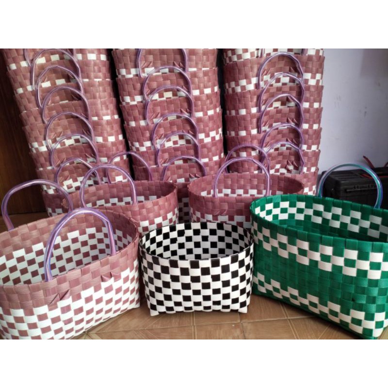 keranjang belanja anyam / tas belanja anyam