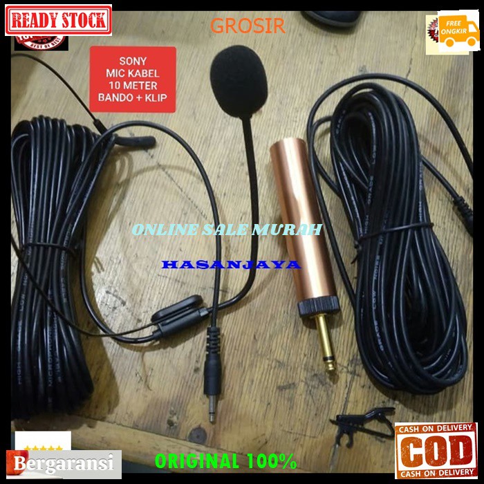 G60 Sony mic kabel headset + jepit clip on kancing kerah baju GE60 klip condesor bando mik cable profesional pro vocal vokal karaoke mikrophone mini microphone audio sound system panggung dj studio sensitif aux emas YOUTUBER  BISA DIGUNAKAN SEGALA JENIS A