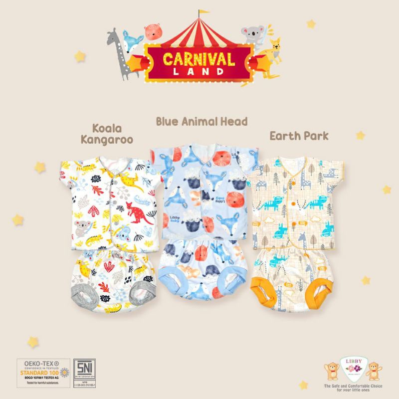 Stelan baju+celana bayi Libby newborn(0-3 bln) / (3-6 bln)