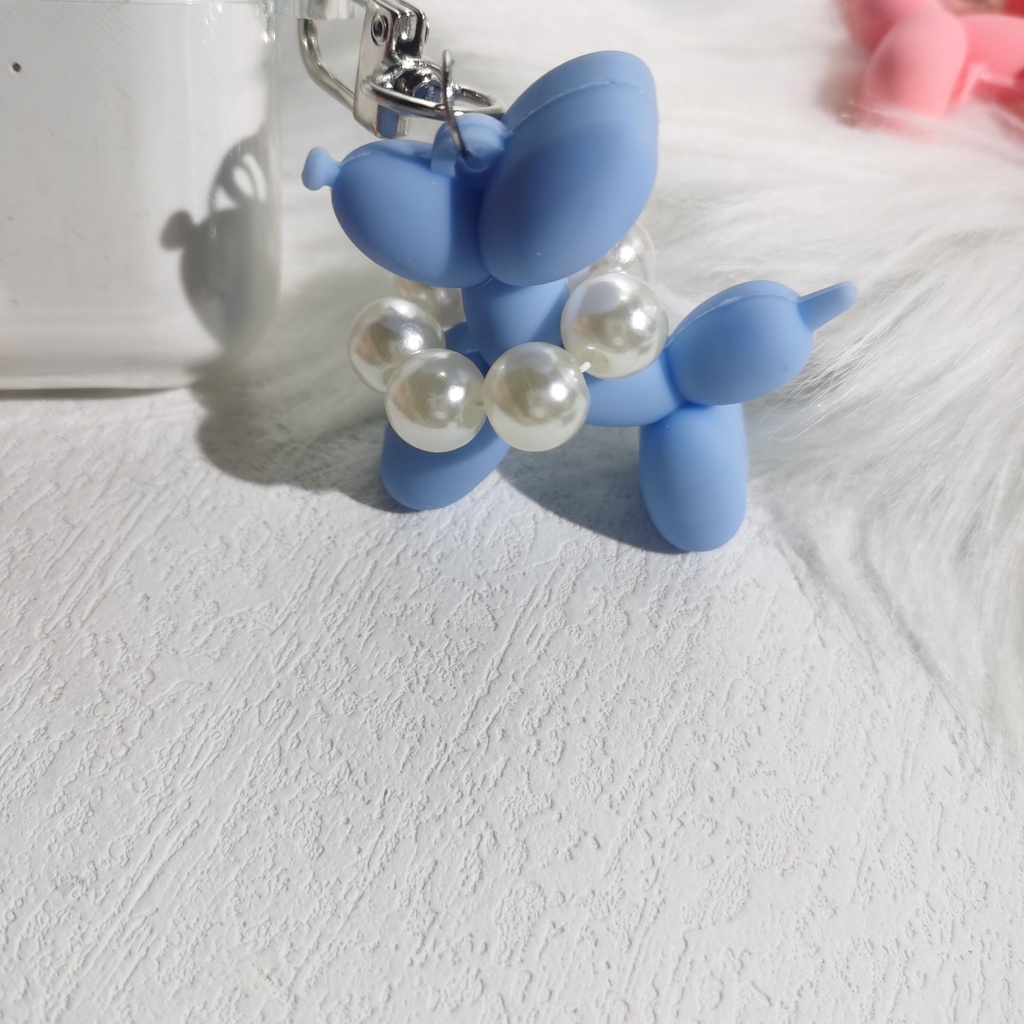 Ins Gantungan Kunci Bentuk Anjing Balon Mutiara Untuk Aksesoris Tas Wanita