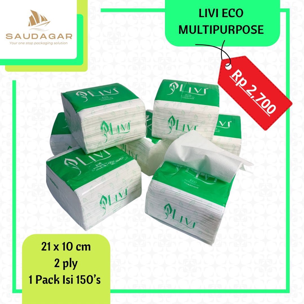 (KHUSUS GOJEK/GRAB) Tissue Livi Eco Multi Purpose 1 DUS 60 Pack