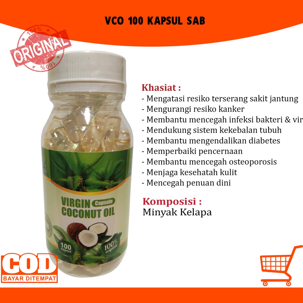 Kapsul VCO Minyak Kelapa Murni 100 Kapsul Organic