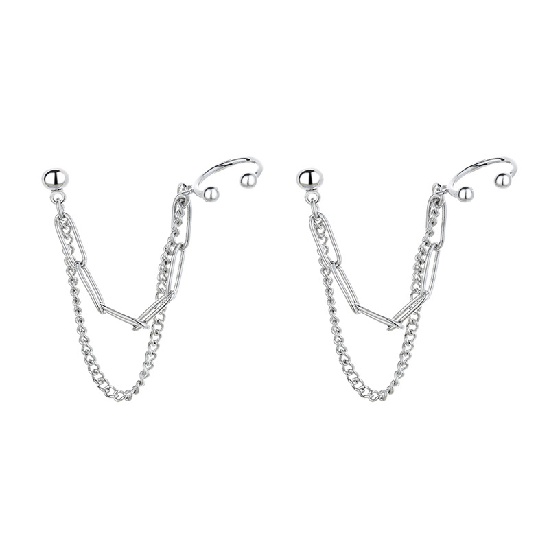 Lady Statement Earrings 2 Layer Chain Style Drop Earrings Alloy Ear Stud Jewelry Plenty Stock