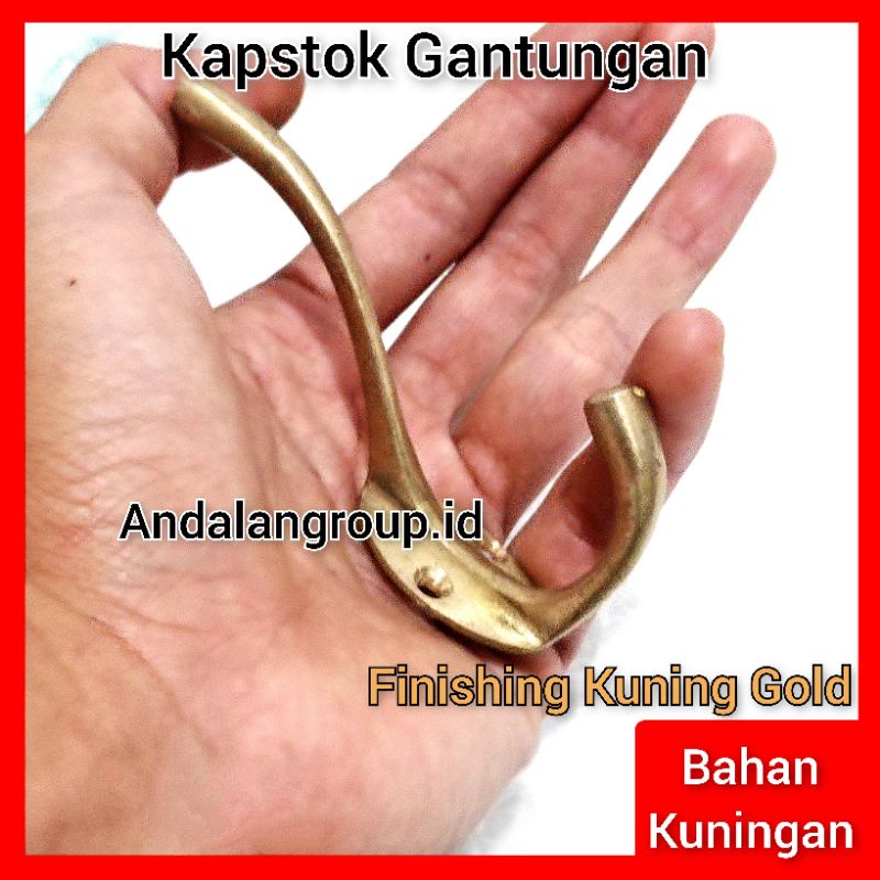 kapstok gantungan baju kuningan antik warna gold
