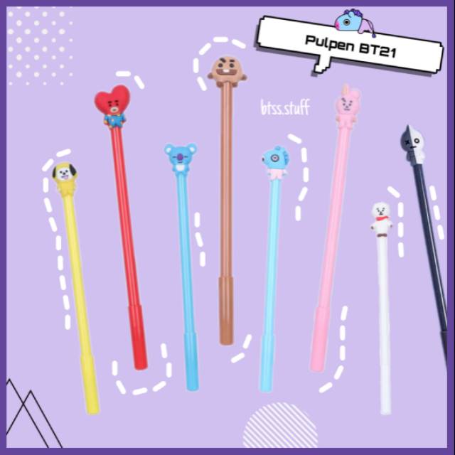 

Pulpen bt21 bts kpop lucu murah silicone 3d