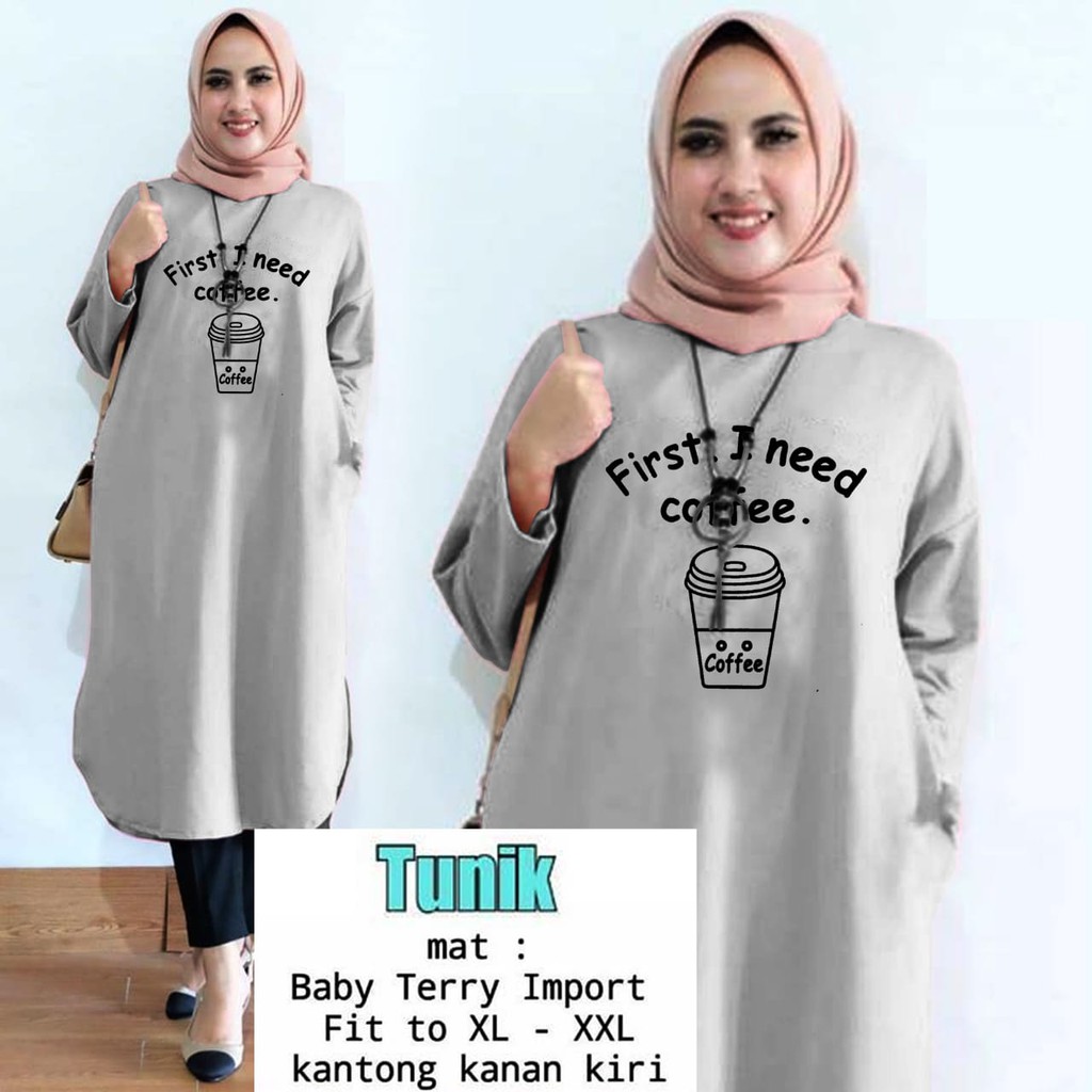 TUNIK COFFEE / TUNIK MAMACHI /TUNIK PREMIUM/ TUNIK POLOS/ TUNIK CEWEK / TUNIK PANJANG / TUNIK CANTIK