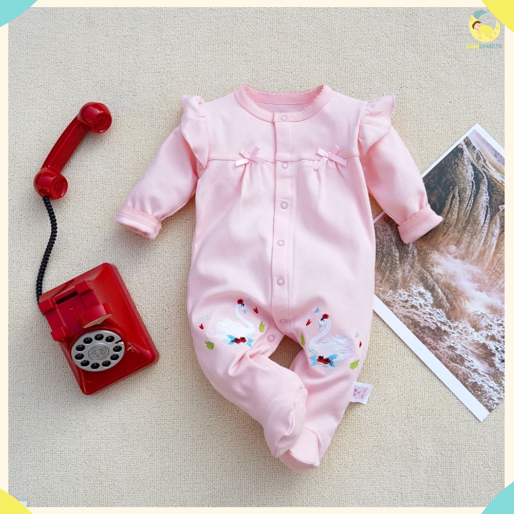 [COD] jumper bayi lucu import / jumper perempuan lucu / jumper motif ANGSA PINK / jumper 0-12bulan/Babylovanta