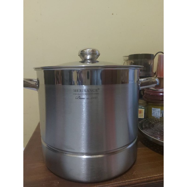 PRELOVED SECOND BIMA STEAMER 24CM STOCKPOT HERITANCE CLASSIC STAINLESS STEEL