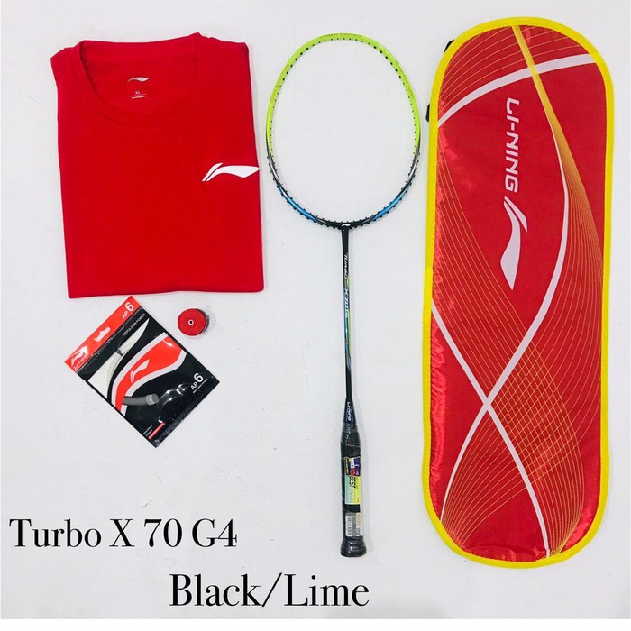 Promo Raket Badminton LINING TURBO X 50,60,70 G4/GEN 4 TERBARU KOMPLIT ORI Limited