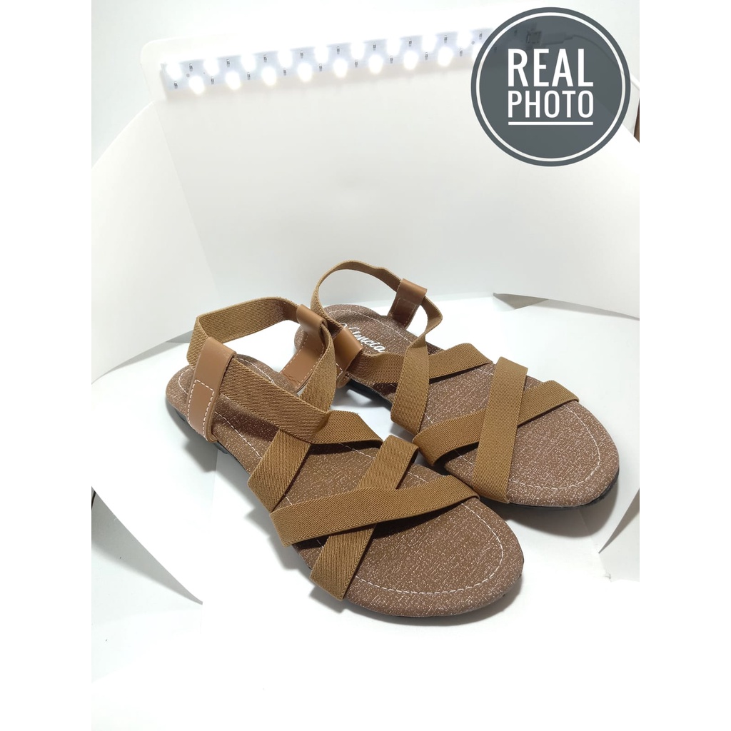 ARZKY sandal  wanita sandal karet Angkle Strap tali  lk15-1
