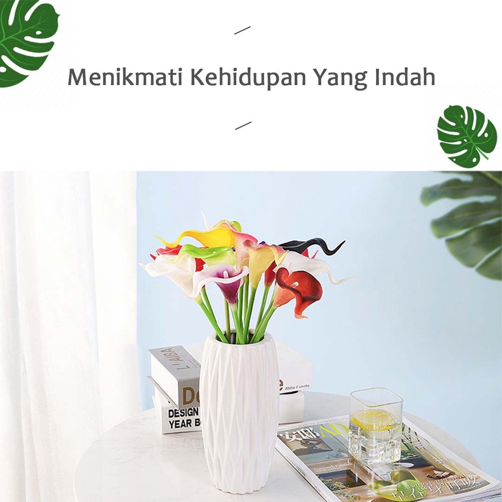 Bunga calla lily Latex Artificial Imitasi Palsu Bunga calla  palsu buatan untuk Hiasan Dekorasi Rumah Kantor Aksesoris buatan meja pernikahan