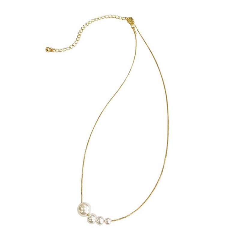 Kalung Choker Rantai Klavikula Hias Liontin Mutiara Untuk Wanita