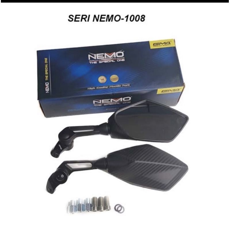 Spion Model Ducati Nemo 1008 Kaca Cembung Mirror Motor UNIVERSAL Vario 160 PCX 160 Xmax Nmax New Pcx 150 Lexi Vixion Satria Fu Vario 125/150 Nemo 1007 / 1008 universal buat semua motor H Y S K