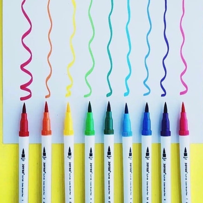 

kaligrafi-perlengkapan- spidol pena kuas warna 2 mata pen/color brush pen clp-06 joyko