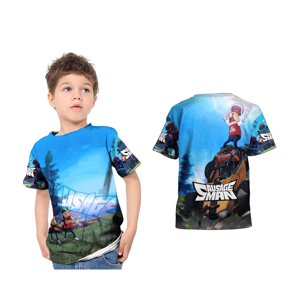Baju Kaos Anak Sausage Man Art1 Full Print Printing Premium
