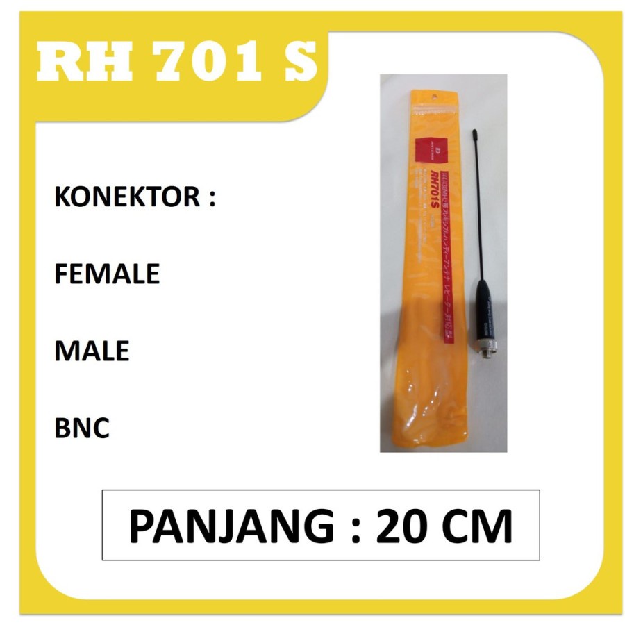 Antena HT RH 701 S - RH701S - 701S walkie talkie |  Antenna bofeng Female - Male - Bnc handy Talkie | Antena bafeng