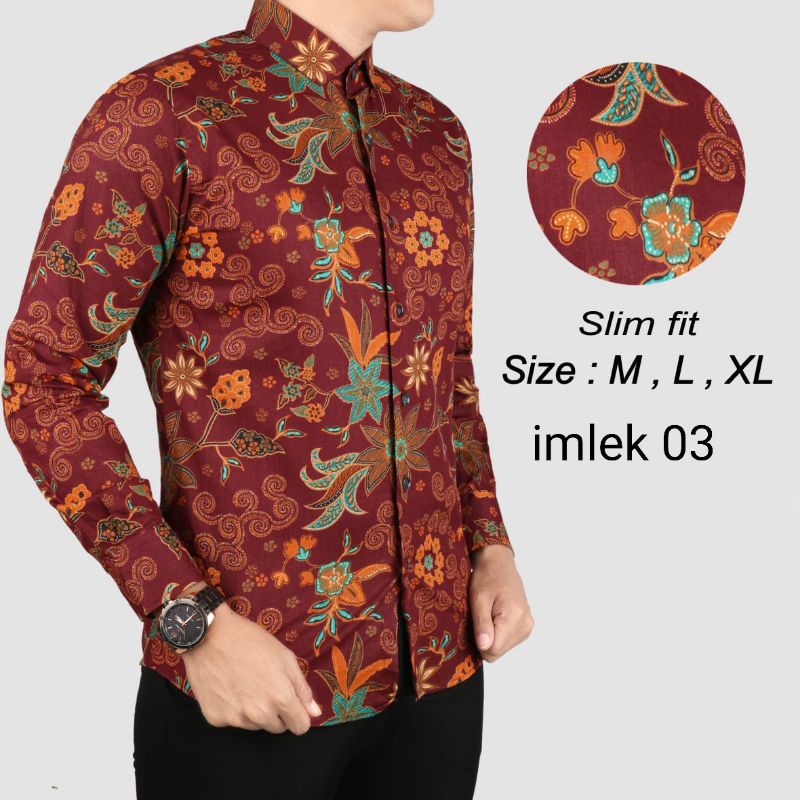 KEMEJA BATIK PRIA SLIMFIT MODERN LENGAN PANJANG SLIM FIT  D349