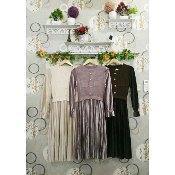 TUNIK RAJUT IMPORT KOMBINASI BLUDRU