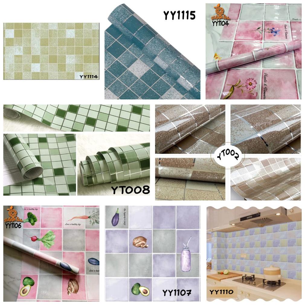 Wallpaper Stiker Dapur Anti Minyak dan Panas Sticker Dinding Kamar Mandi Anti Air Wallstiker Size 45