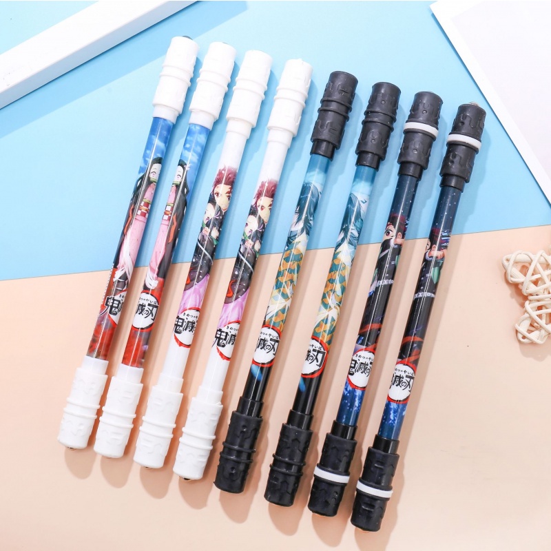 Pulpen Putar Balance Oil Motif Kartun Demon Slayer Flexible Untuk Sekolah