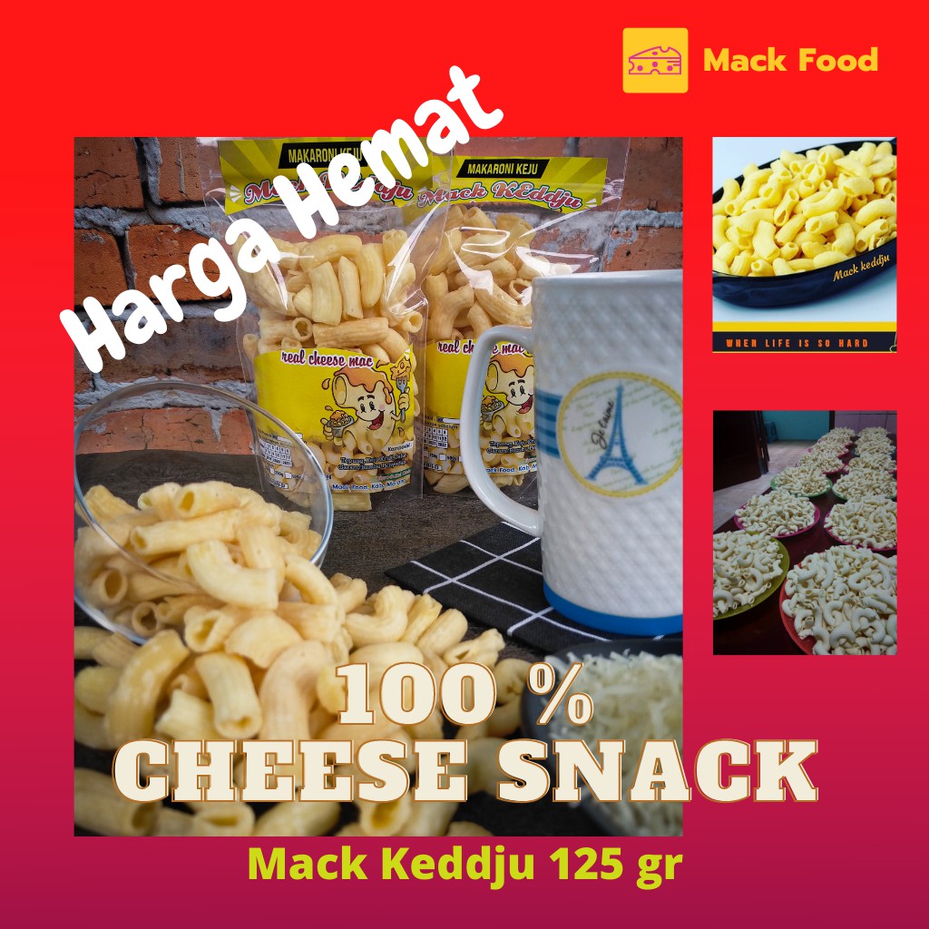 

MAKARONI KEJU CAMILAN CEMILAN MAKANAN RINGAN INSTAN KILOAN MACK KEDDJU 125 G MK1