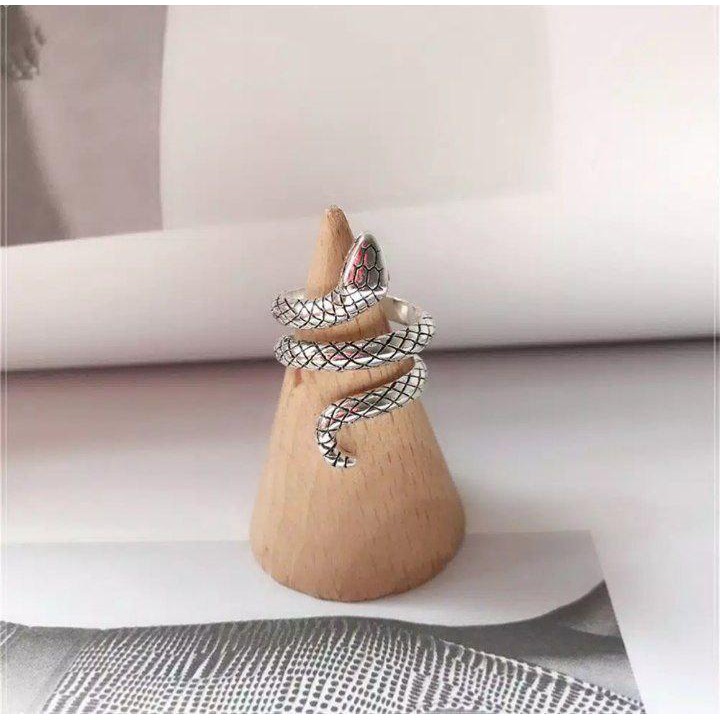 Cincin Fashion Wanita Modis Kekinian Ring Animal Snake Shape Ring Jewelry