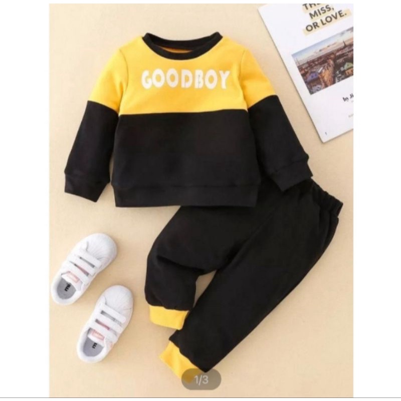 Set Sweater| Setelan Sweater jogger Musim Hujan Anak Laki-laki Dan perempuan 1-6 Tahun