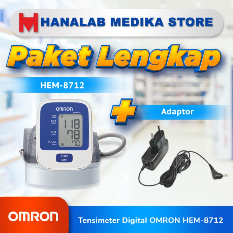 Paket Tensi Omron Hem 8712 + Adaptor Omron / HEM-7140T1 + Adaptor Omron