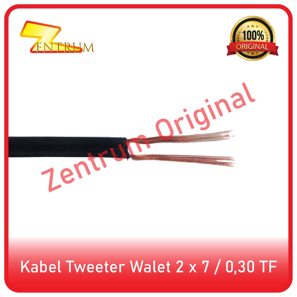 Kabel Tweeter Walet Hitam Putih 2 x 7 / 0.30 TF (100 Meter)