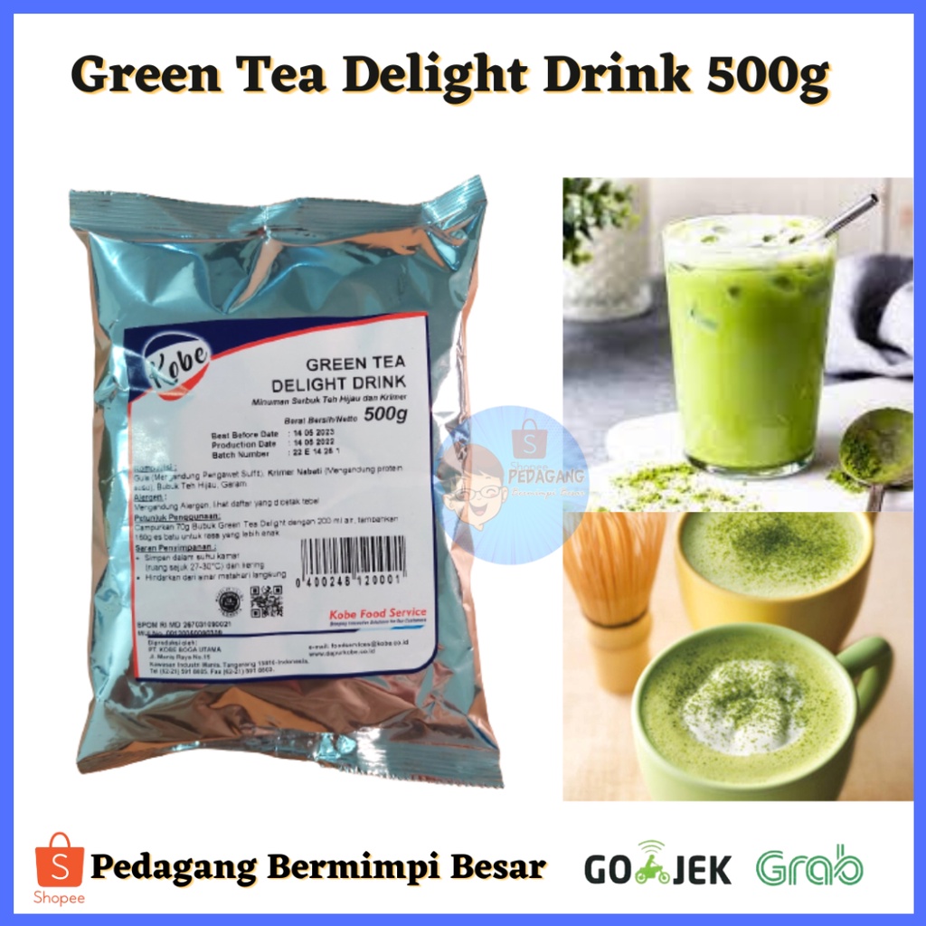 Kobe Green Tea Delight Drink 500gr | Green Tea Bubuk | Teh Hijau Bubuk