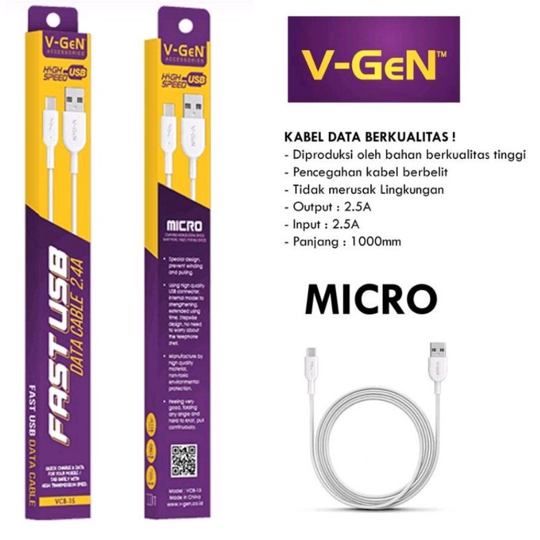 KABEL DATA VGEN MICRO USB VCB-15 2.4A