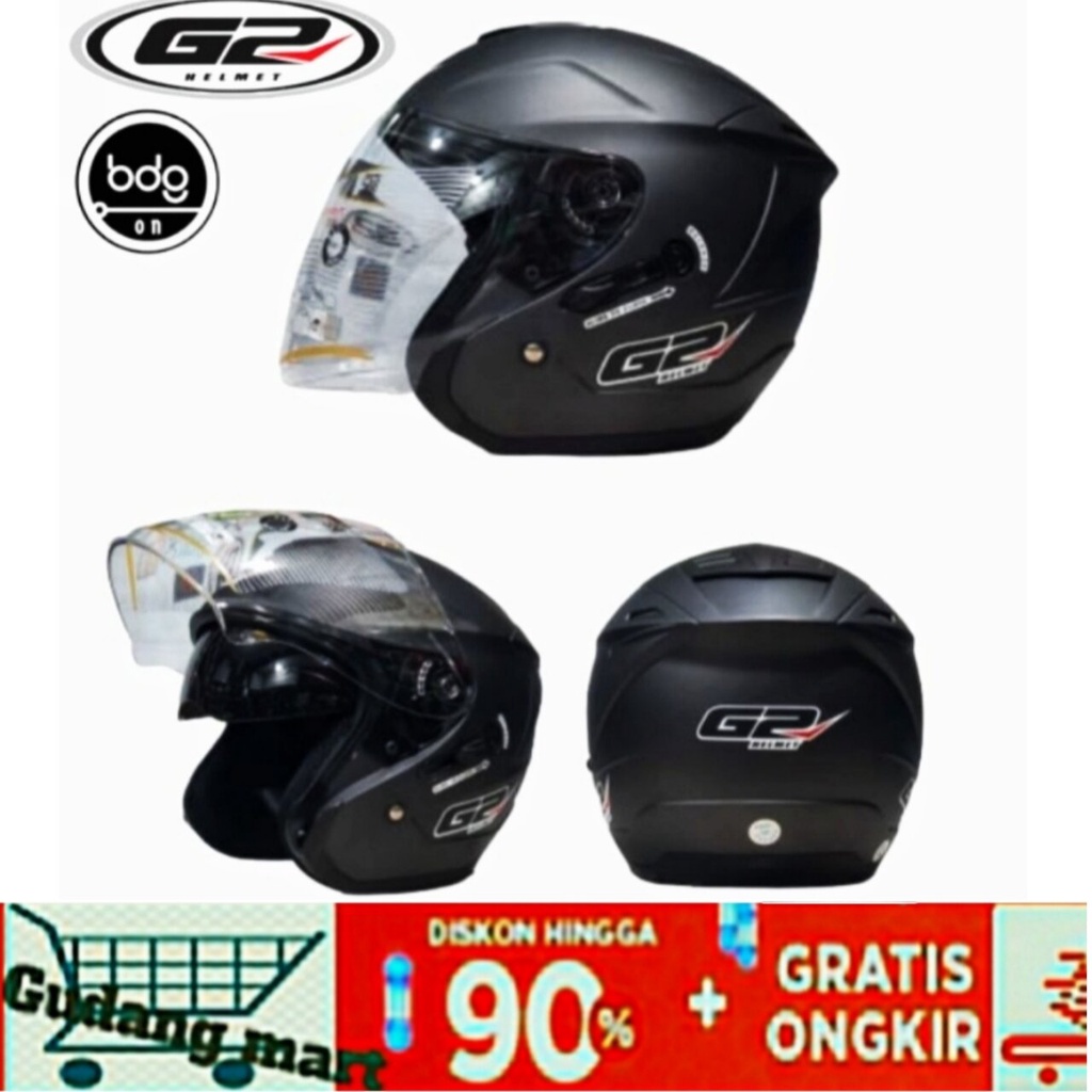 Helm G2 Optimex Dobel Visor Helm G2 Dinamix Original Helm Cowok / Helm Cewek Berkualitas