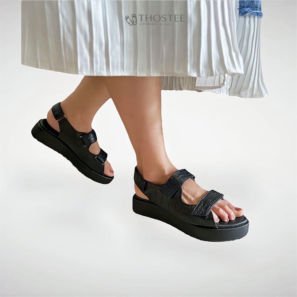 Sandal Platform Wanita Thostee Croco Emily pusatmode54321