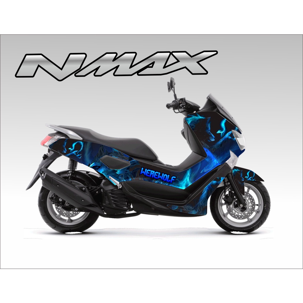 DECAL STIKER NMAX FULL BODY WEREWOLF BIRU HITAM