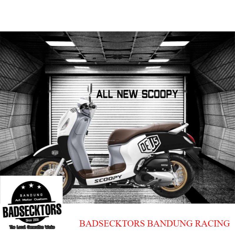 Decal Scoopy full body striping sticker variasi Deus keren