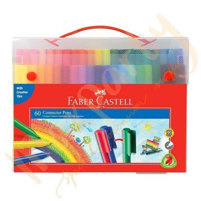 

(PERALATAN MENGGAMBAR) SPIDOL FABER-CASTELL CONNECTOR PEN 60 WARNA TERBARU